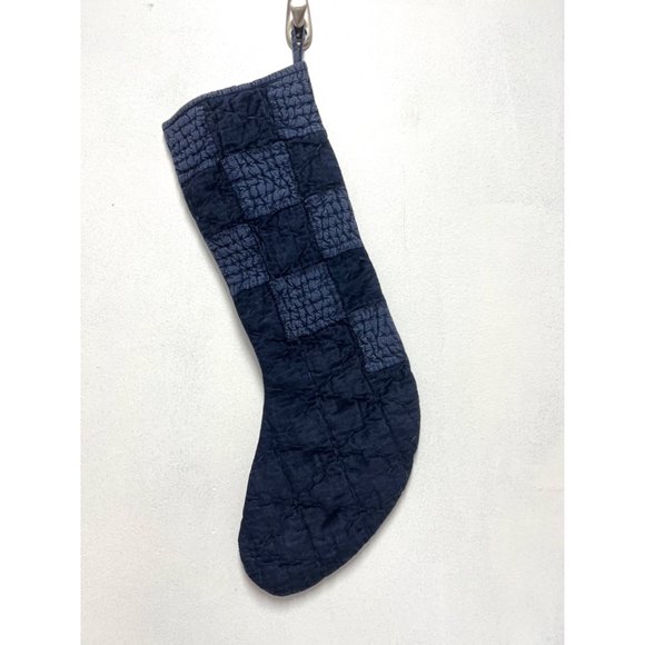 Anthropologie Dark Blue Quilted Navona Stocking - Picture 4 of 5